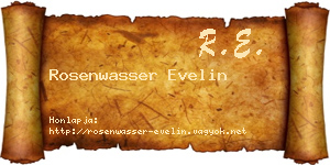 Rosenwasser Evelin névjegykártya